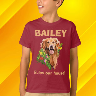 Personnaliser le nom et la photo du chien T-Shirt