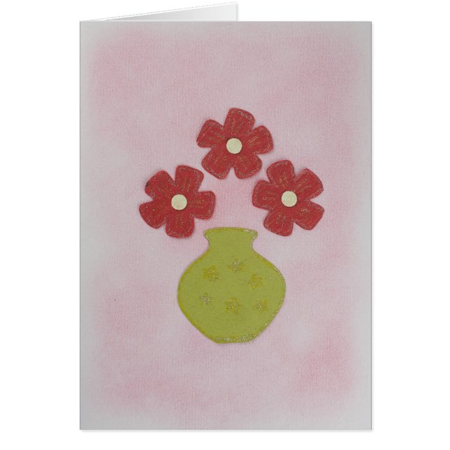 Personnaliser les fleurs rouges dans le vase vert  (Devant)