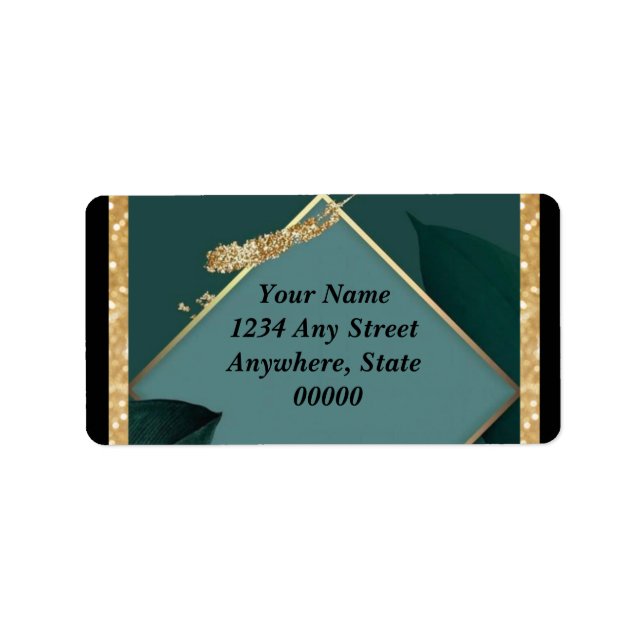 Personnaliser Mariage retour Étiquette Emerald Gre (Devant)