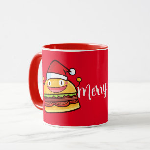 Personnaliser mignon Hamburger de Noël Café Mug