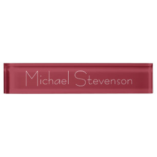 Personnaliser mignonne Texte moderne rouge plaque 