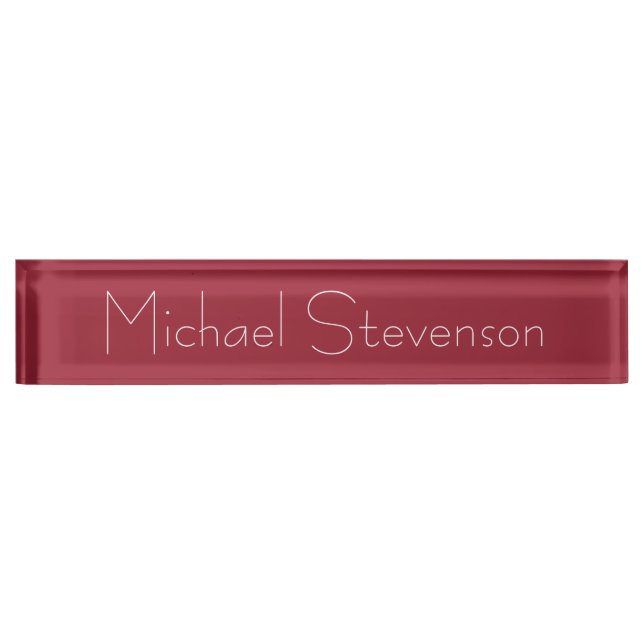 Personnaliser mignonne Texte moderne rouge plaque  (Devant)