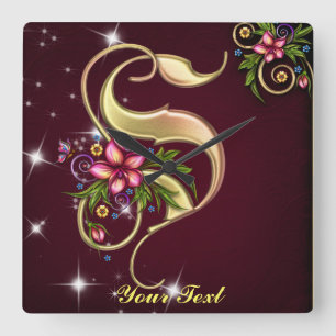 Personnaliser Monogramme S Horloge Mur