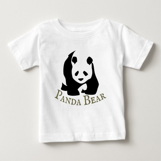 Personnaliser noir blanc Panda ours bébé T-shirt (Devant)