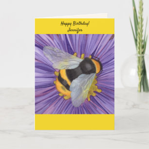 Personnaliser NOM Bee Honeybee Carte d'anniversair