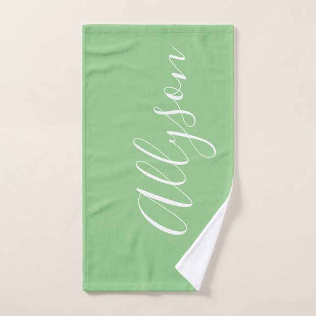 Personnaliser Nom Écriture Blanche Verticale, Saug (Serviette à main)