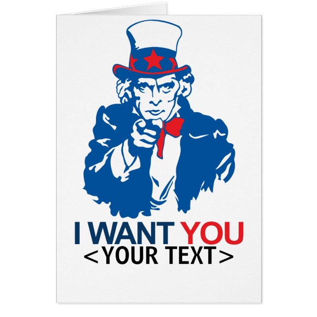 PERSONNALISER ONCLE SAM VEUT VOUS, <YOUR TEXT> (Devant)