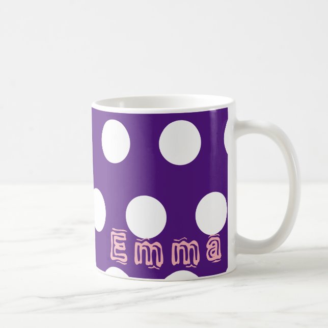Personnaliser par nom Polka Mug (Droite)