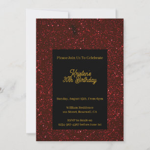 Personnaliser Parties scintillant rouge Invitation