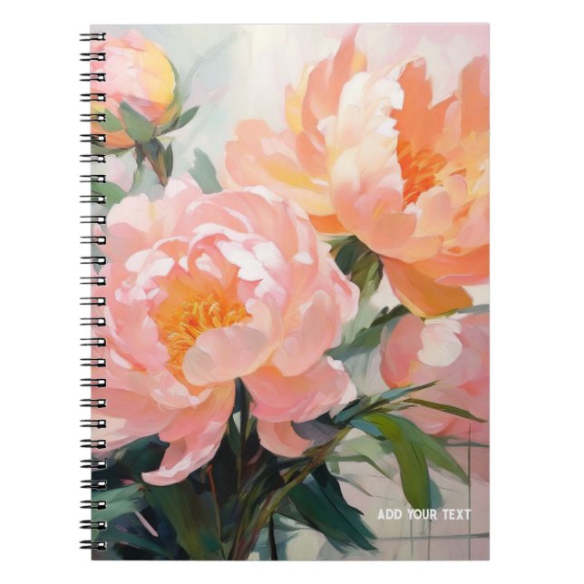 PERSONNALISER : Peony rose | Journal carnet (Devant)