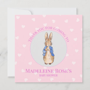 Personnaliser Pierre le lapin Baby shower Merci de