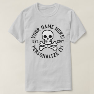 PERSONNALISER Pirate Skull and Crossbones T-shirt