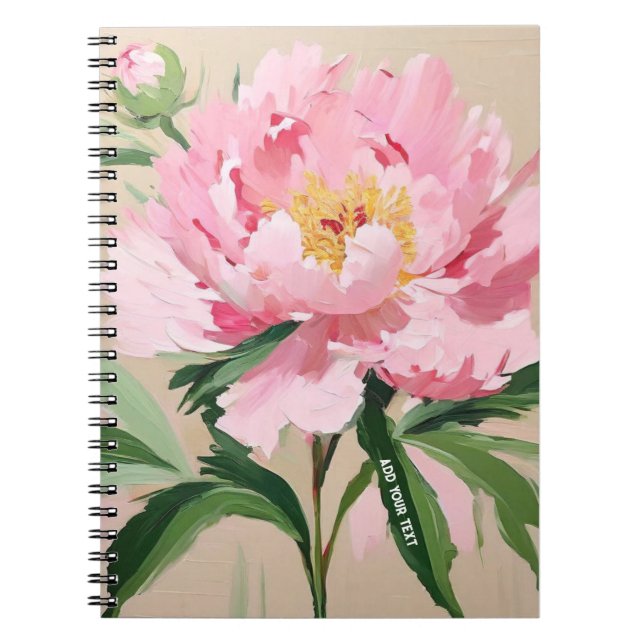 PERSONNALISER : Pivoine rose unique | Journal de n (Devant)