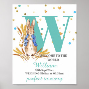 Personnaliser Poster de naissance de bébé garçon