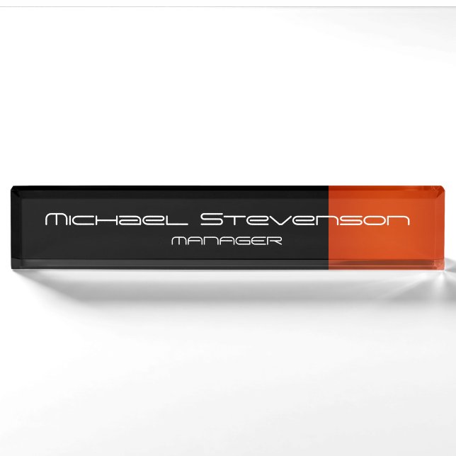 Personnaliser Professional Modern Desk Plaque sign (Devant)