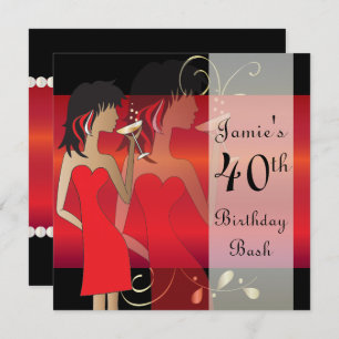 Personnaliser Red Birthday Bash Party Invitation