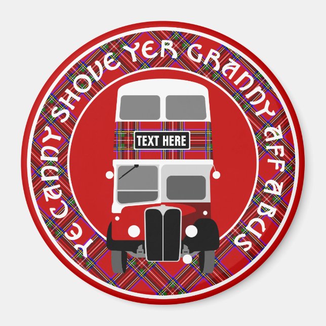 Personnaliser Scottish Tartan bus Magnet (Devant)