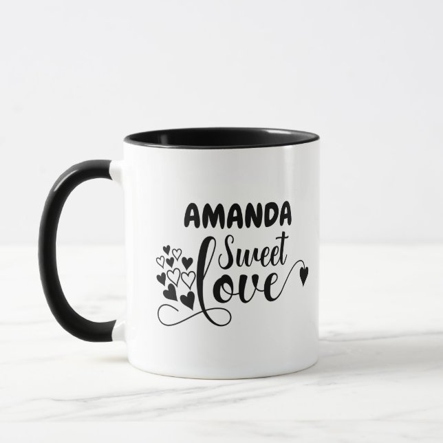 Personnaliser Sweet Love Coeur Mug (Gauche)
