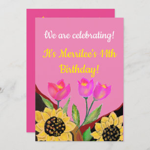 Personnaliser Tulipes Invitations d'anniversaire e