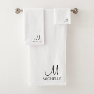 Personnaliser Typographie Monogramme Nom Noir Blan