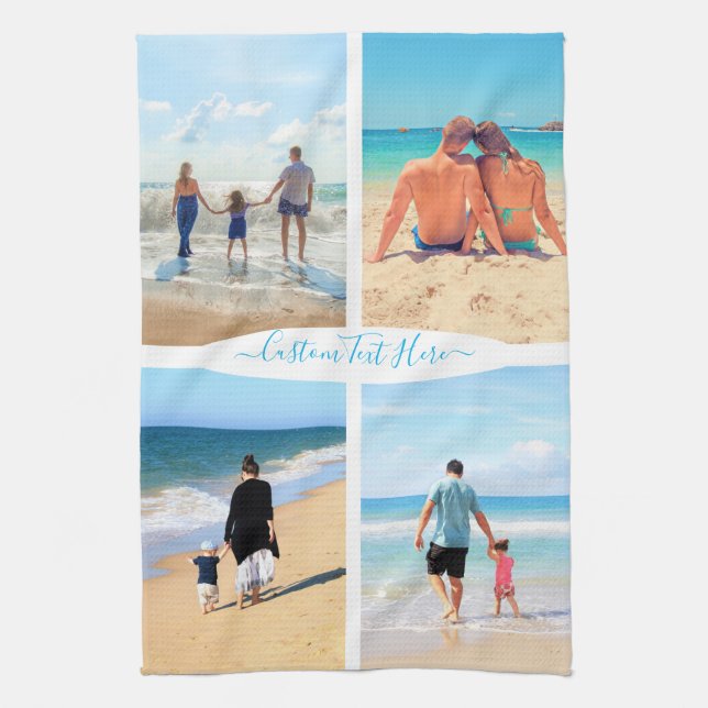 Personnaliser Votre Photo Collage Texte Serviette  (Vertical)