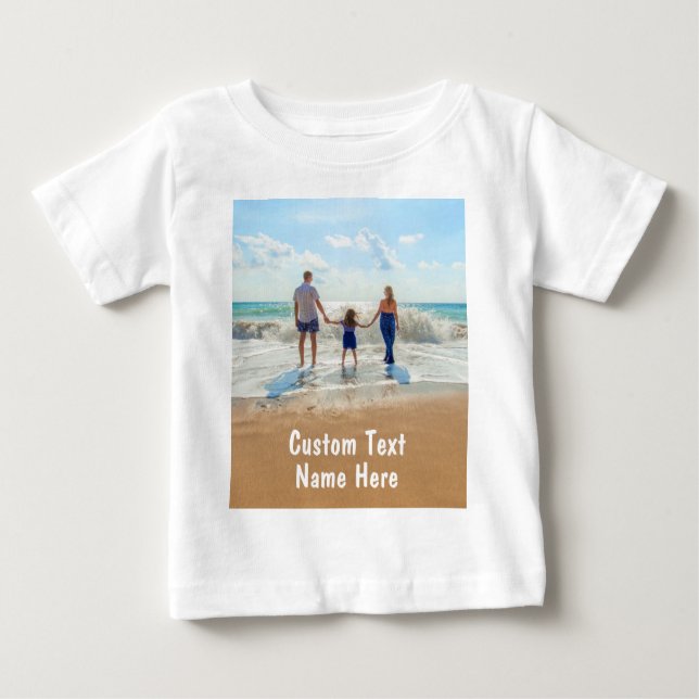 Personnaliser votre T-shirt photo bébé avec texte (Devant)