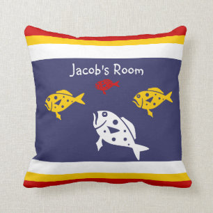 Personnalisez avec le coussin nommé de poissons
