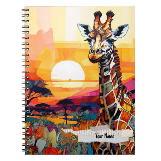 PERSONNALISEZ Carnet de notes Girafe Coucher de so