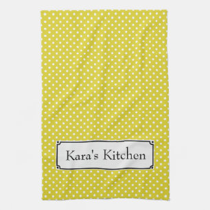 Personnalisez cette serviette de cuisine à pois ja