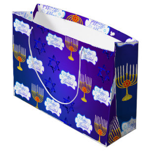 Personnalisez HAPPY HANOUKKA Menorah Cadeau Sac ca