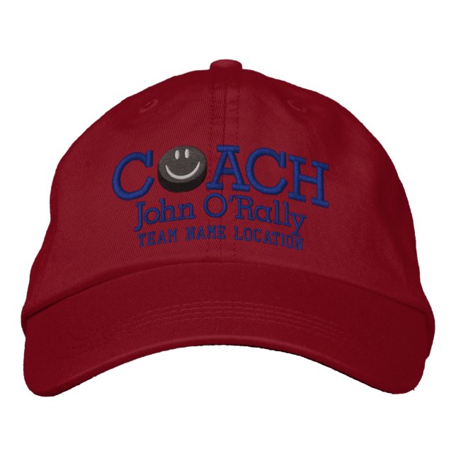 Personnalisez Hockey Coach Casquette Votre nom! (Devant)