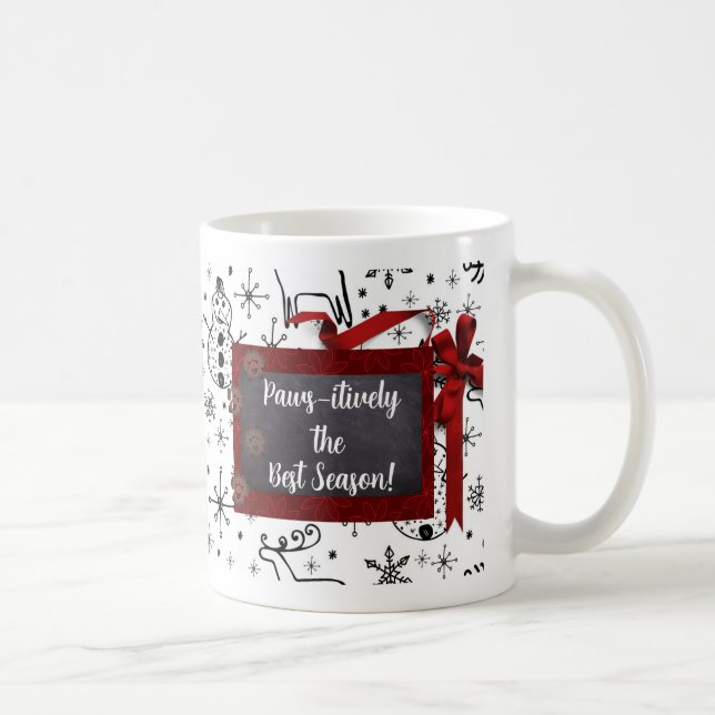 Personnalisez la Mug de café de chien de Noël (Droite)