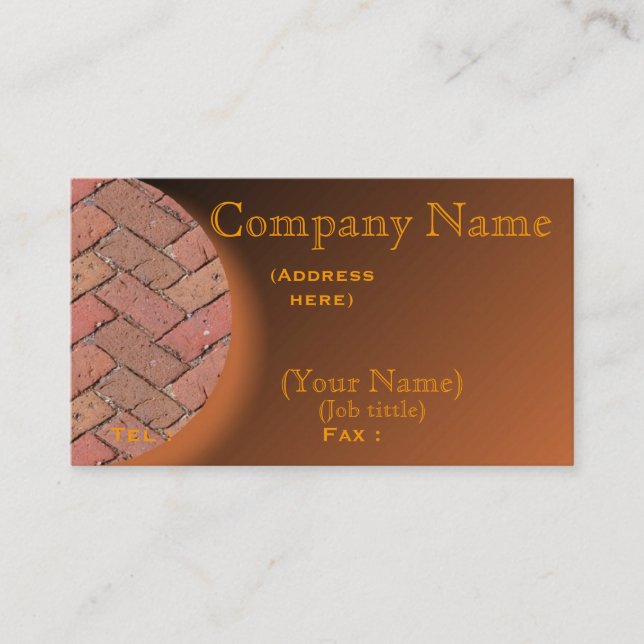 Personnalisez le carte de visite de brique de (Devant)