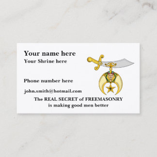 Personnalisez le carte de visite de Shriners
