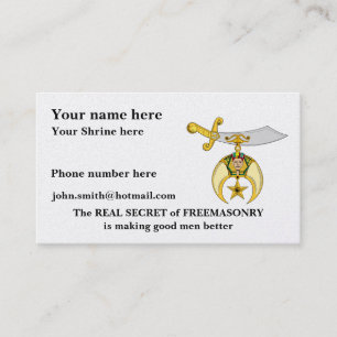 Personnalisez le carte de visite de Shriners