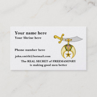 Personnalisez le carte de visite de Shriners