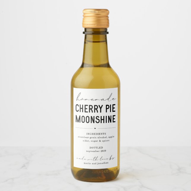 Personnalisez le Étiquette Moonshine à tarte ceris (Devant)