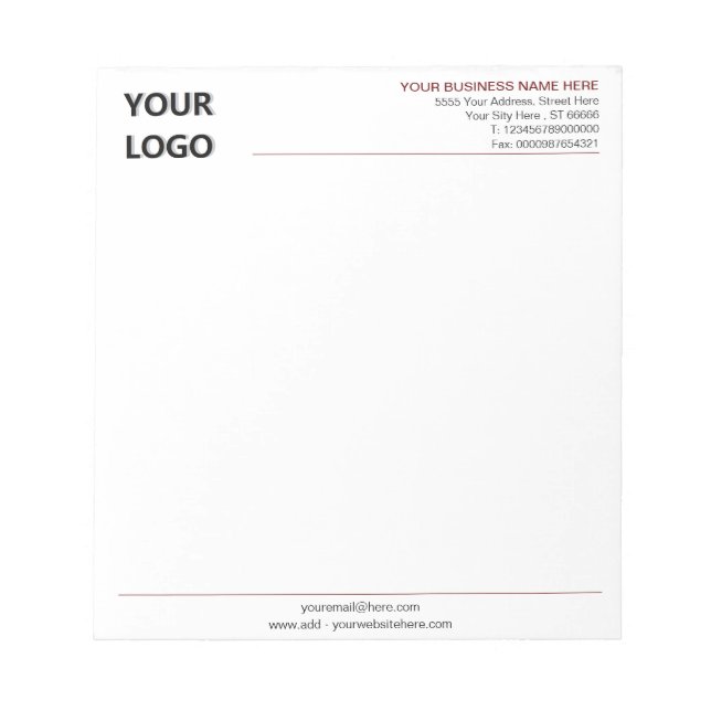 Personnalisez le logo et le bloc-notes de votre en (Devant)