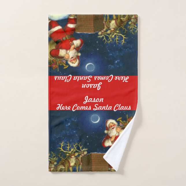 Personnalisez Père Noël Christmas Hand Towel VOTRE (Serviette à main)