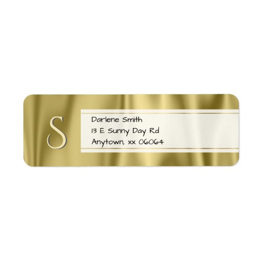 Personnalisez : Texture de tissu de satin d'or de Étiquette D’adresse Retour