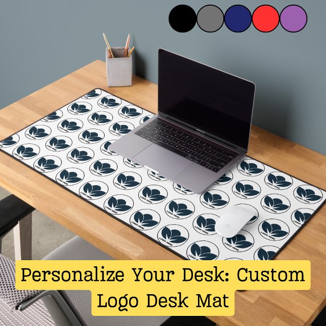 Personnalisez votre bureau : White Custom Logo Mat (Personalize Your Desk: Custom Logo Desk Mat)