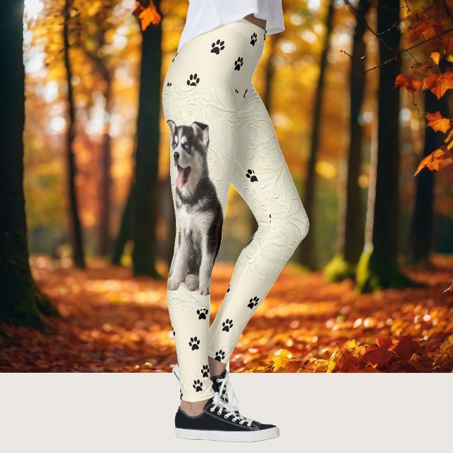 Personnalisez votre Chien Chiot Photo Leggings Pan (Créateur téléchargé)