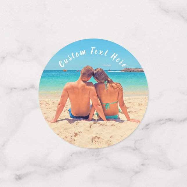 Personnalisez votre Confetti photo avec texte pers (Petit recto)