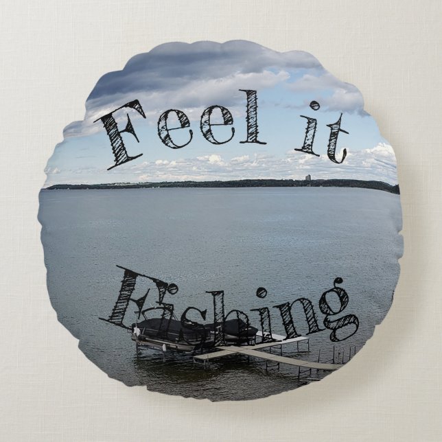 Personnalisez votre coussin personnalisé de pêche (Devant)