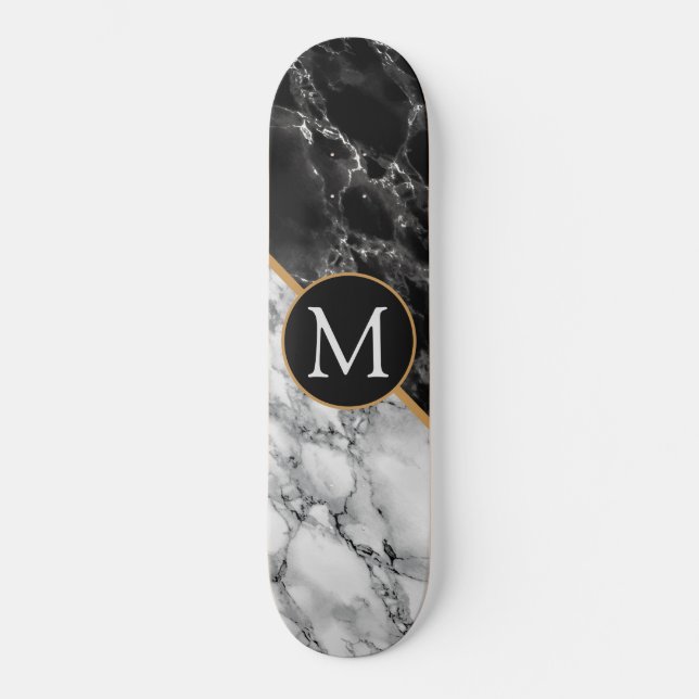 Personnalisez votre lettre Skateboard Marble Stone (Recto)