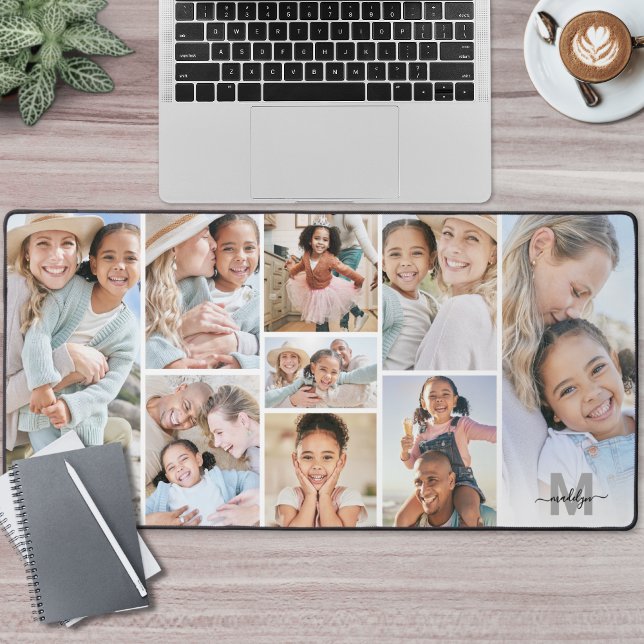 Personnalisez votre propre collection photo 9 (Custom Make Your Own 9 Photo Collage Desk Mat)
