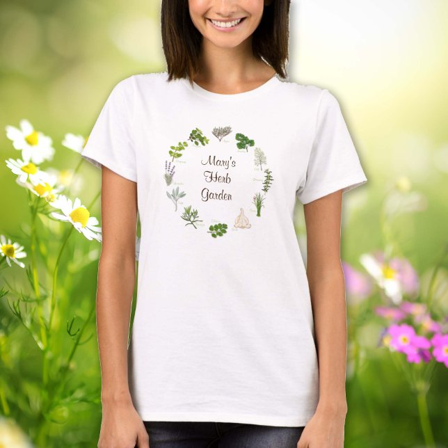 Personnalisez votre t-shirt de jardin d'herbes (Customize Your Herb Garden T-shirt. Fragrant, flavorful herbs and spices, customize with your text. )