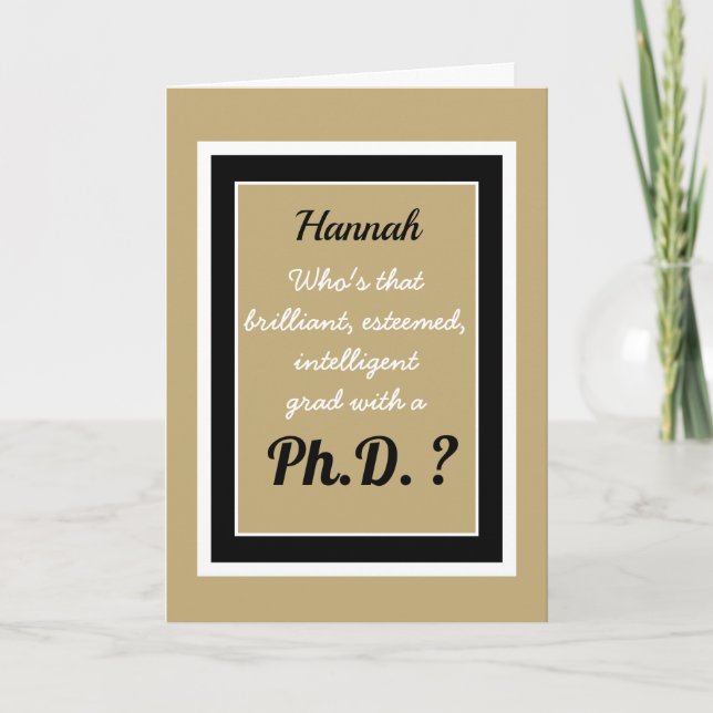 Personnalité du Ph.D Carte de congratulation (Devant)