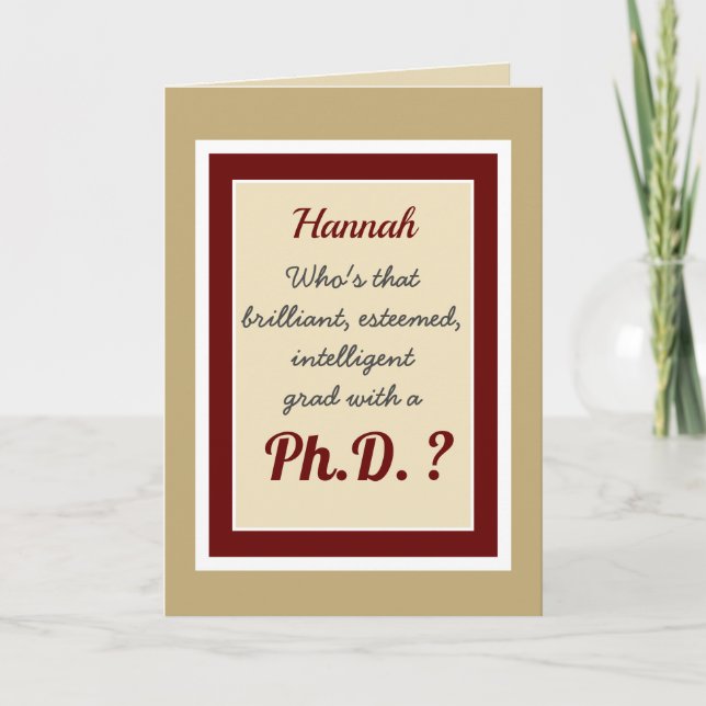 Personnalité du Ph.D Carte de congratulation (Devant)