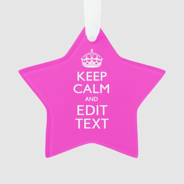 Personnalized Keep Calm And Your Text Pink Decor (devant)